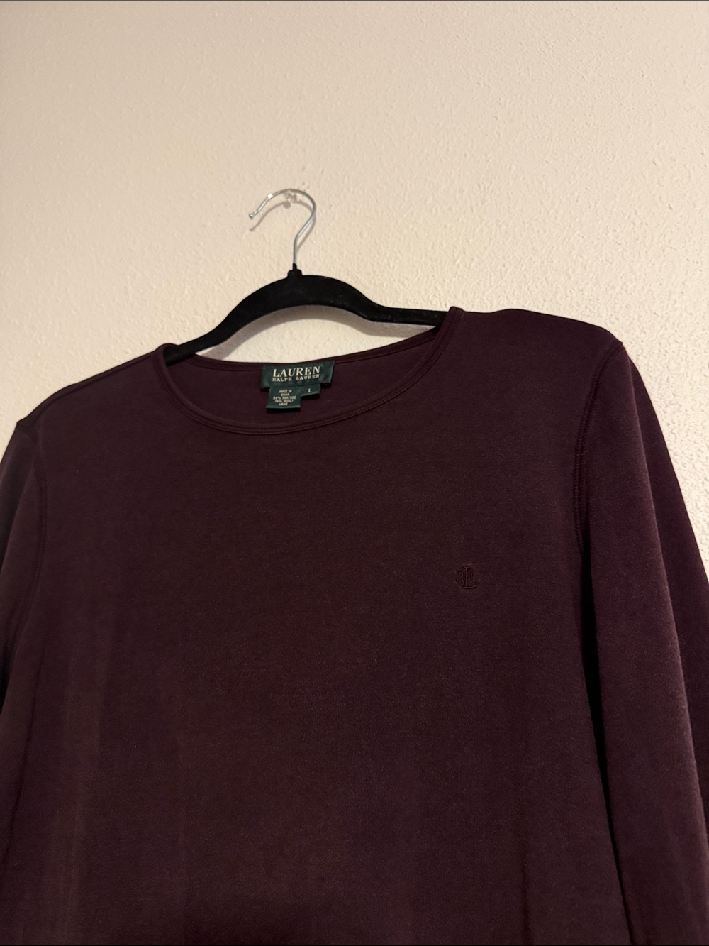 Lauren Ralph Lauren Plum Silk and Wool Long Sleeve - Picture 5 of 6